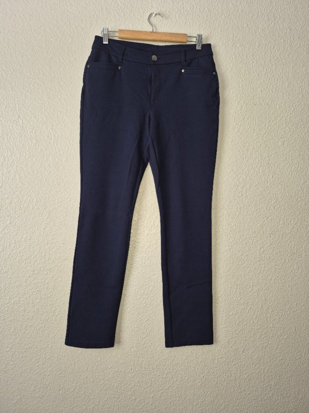 NWOT Christopher And Banks Women's Navy Stretch Straight Leg Pants Size: 8
